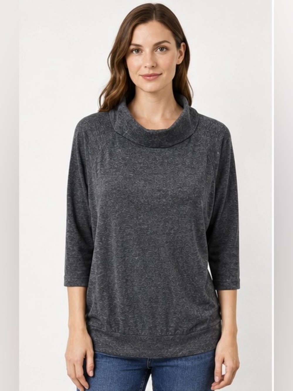 Talbots Charcoal Cowl Neck Sweater